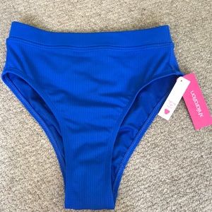 Royal Blue Ribbed Bikini Bottom
